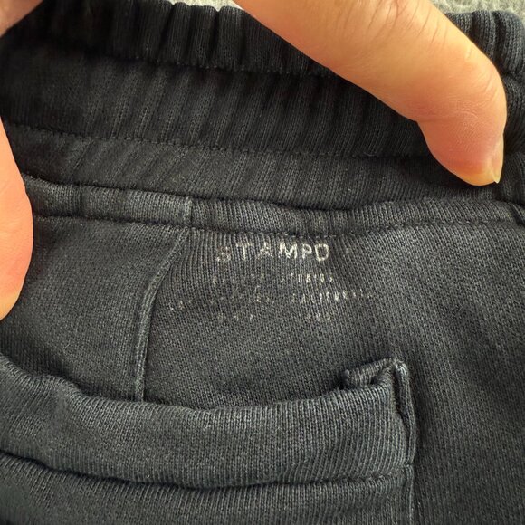 STAMPD Joggers Men Medium M Pant Black Zipper Pockets Sweatpants Fleece Casual 1 - Picture 7 of 10